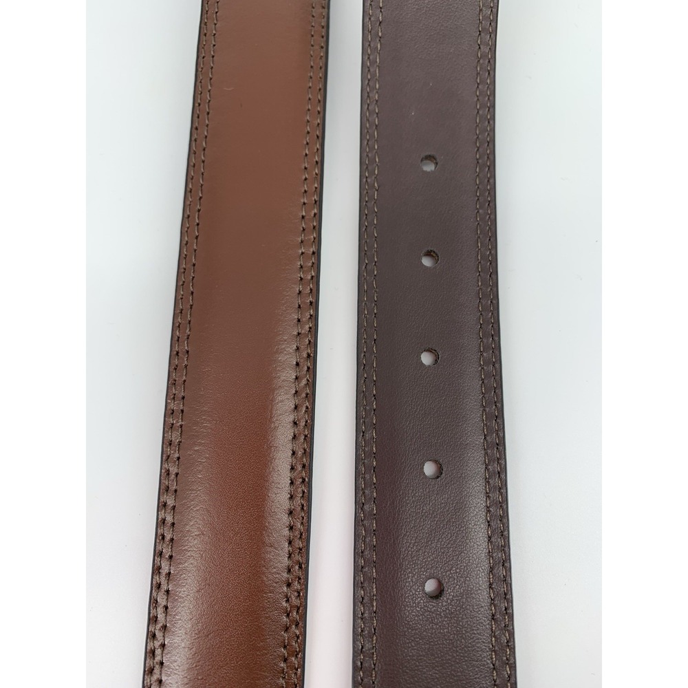 Robert Graham Belt Mens 42 Brown Leather Reversible Paisley Buckle NEW - Picture 2 of 7
